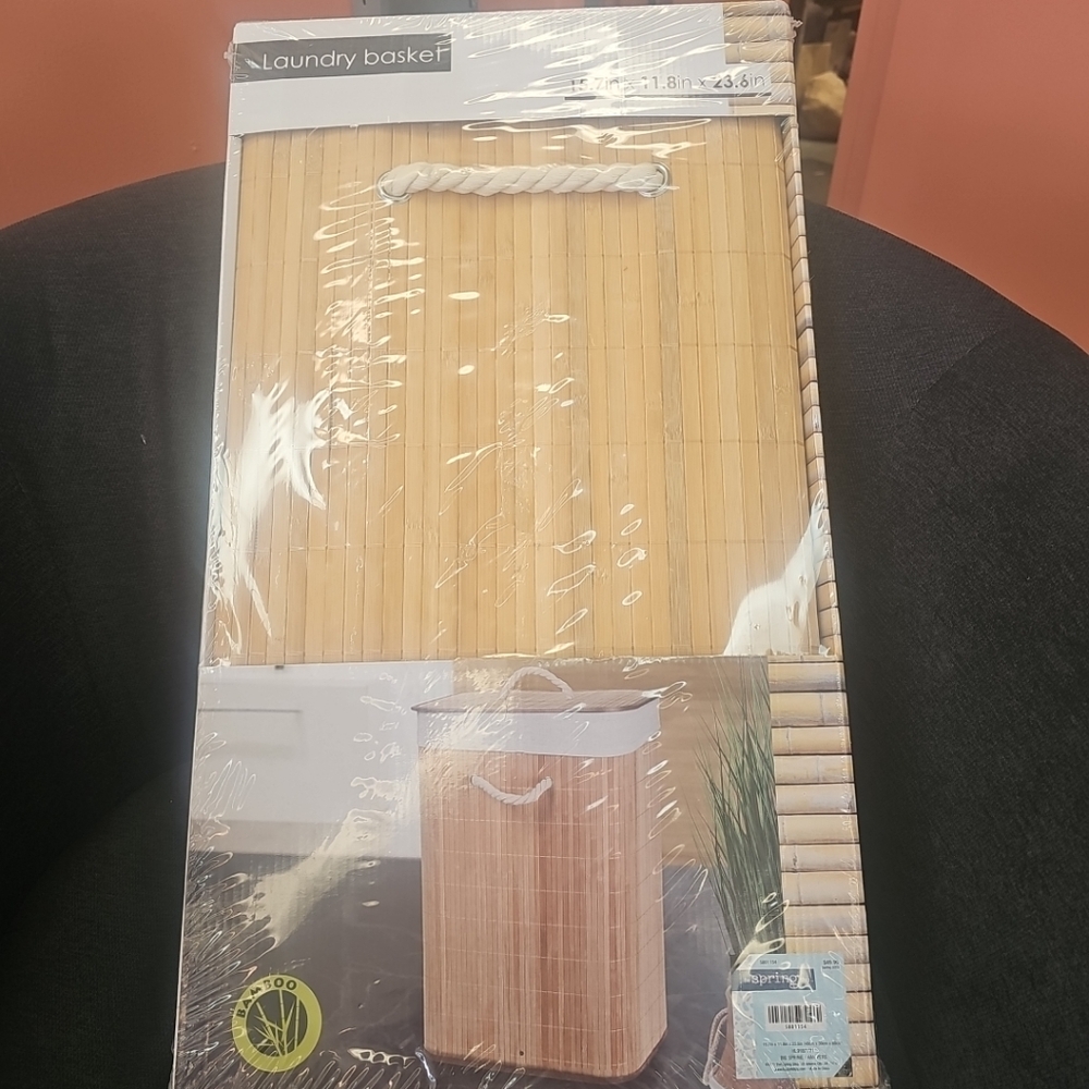 NIP Sealed Bamboo Laundry Basket Hamper 15.7" X 11.8" X 23.6" The Spring Shop